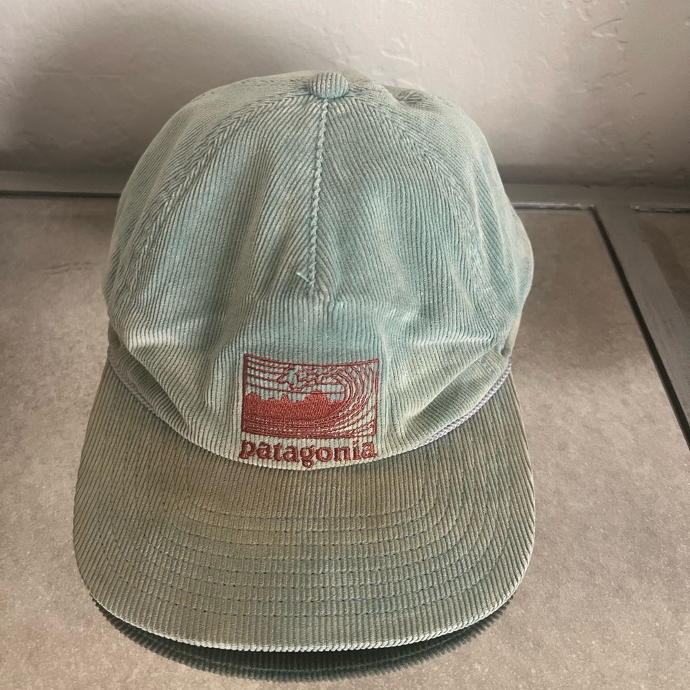 Patagonia Framed Fitz Roy Wave Corduroy Rope Teal Blue Snapback Adjustable Hat